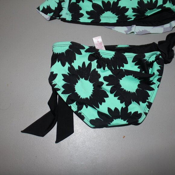 Green & Black 2 pcs Justice Tankini Swimsuit Size 6 - Picture 10 of 13